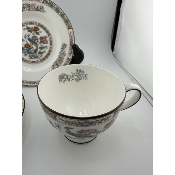 Wedgewood "Kutani Crane" English China Tea Cup/Saucer/Plate Set Mid Century - Picture 5 of 12